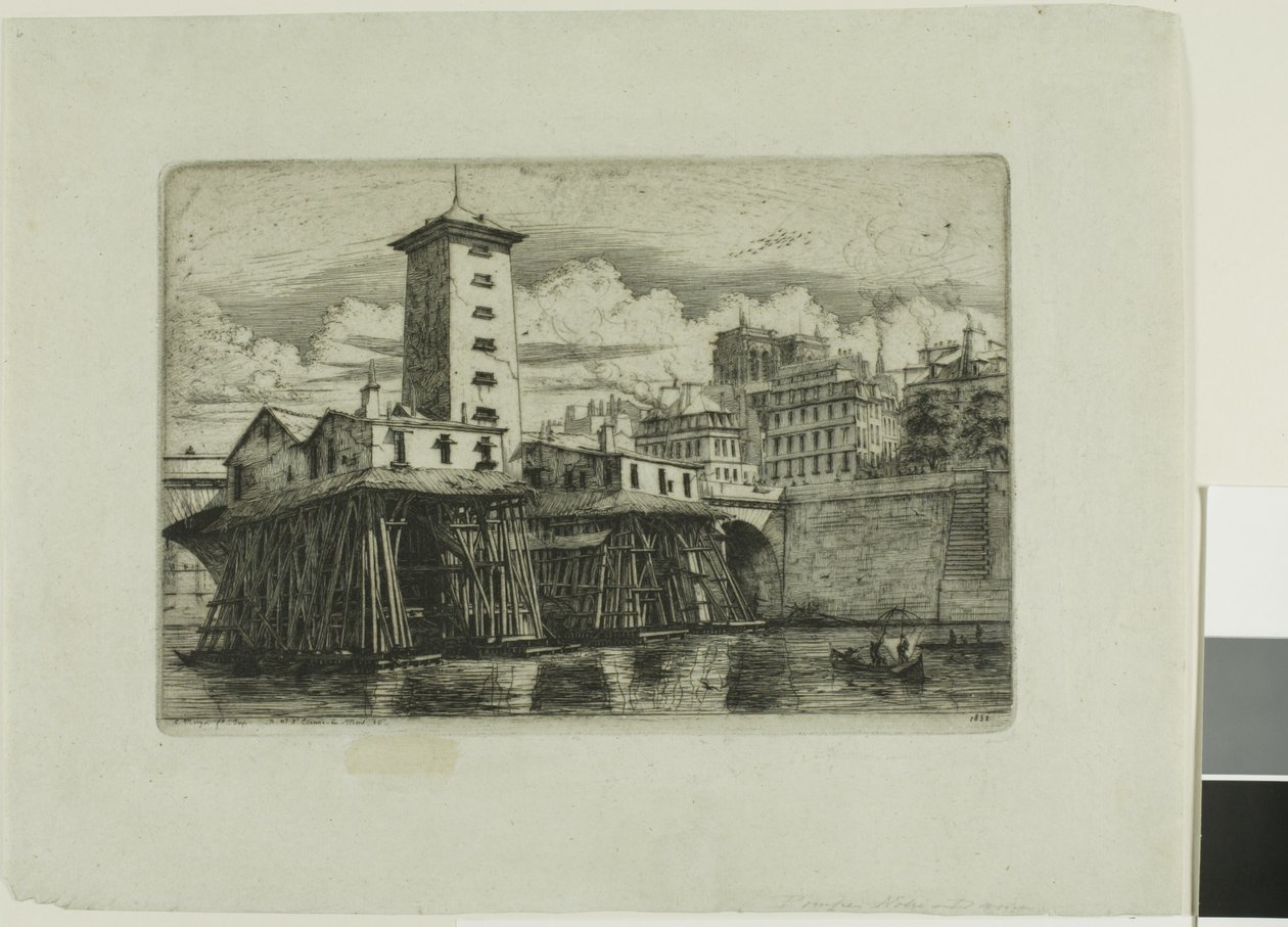 La Pompe Notre-Dame, Parigi da Charles Meryon