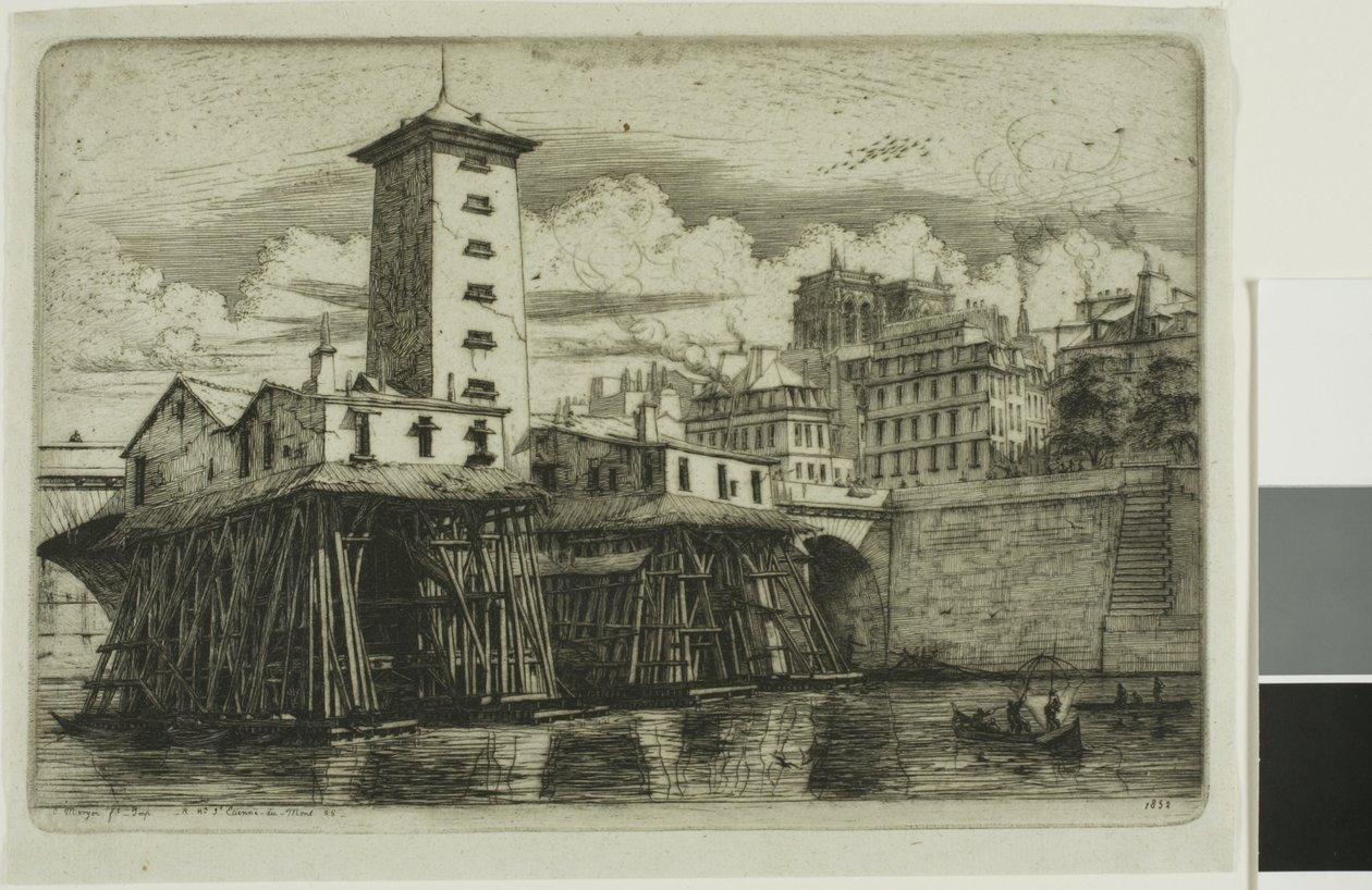 La Pompe Notre-Dame, Parigi da Charles Meryon