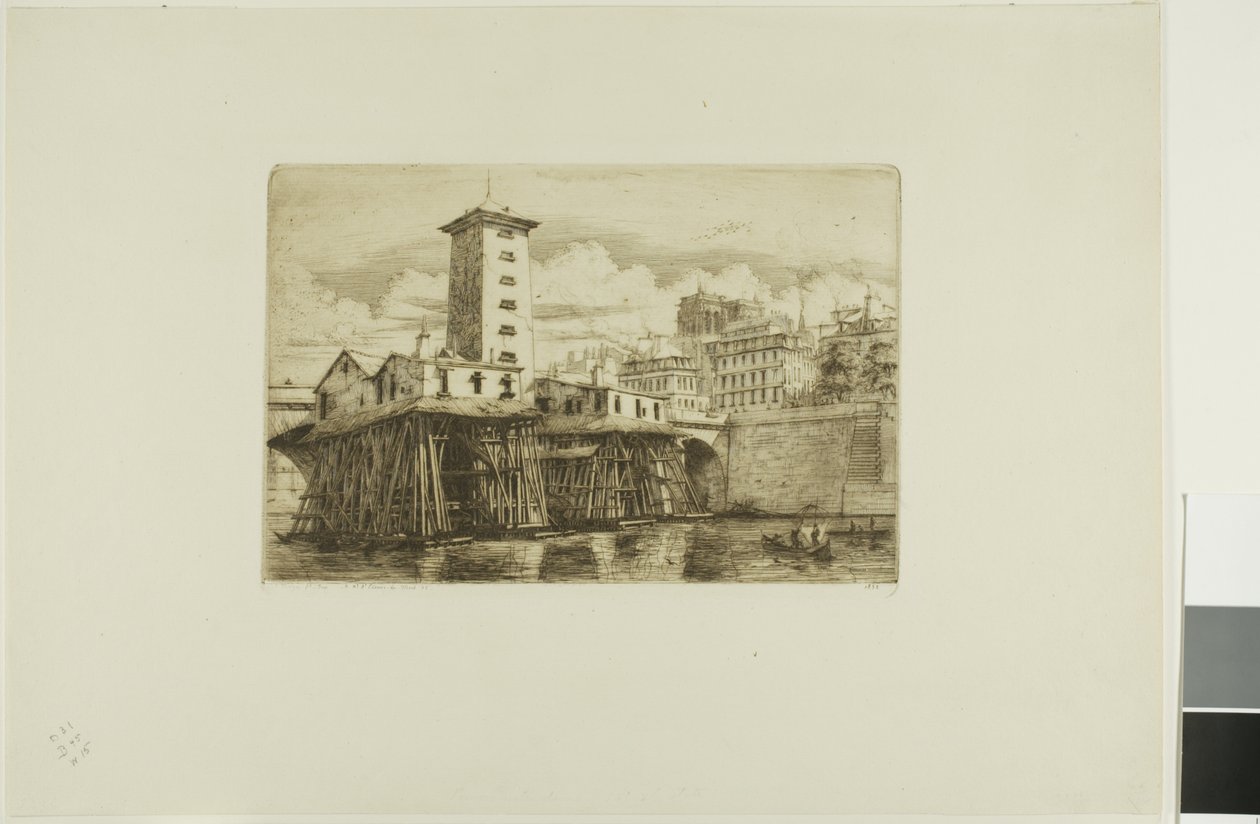 La Pompe Notre-Dame, Parigi da Charles Meryon