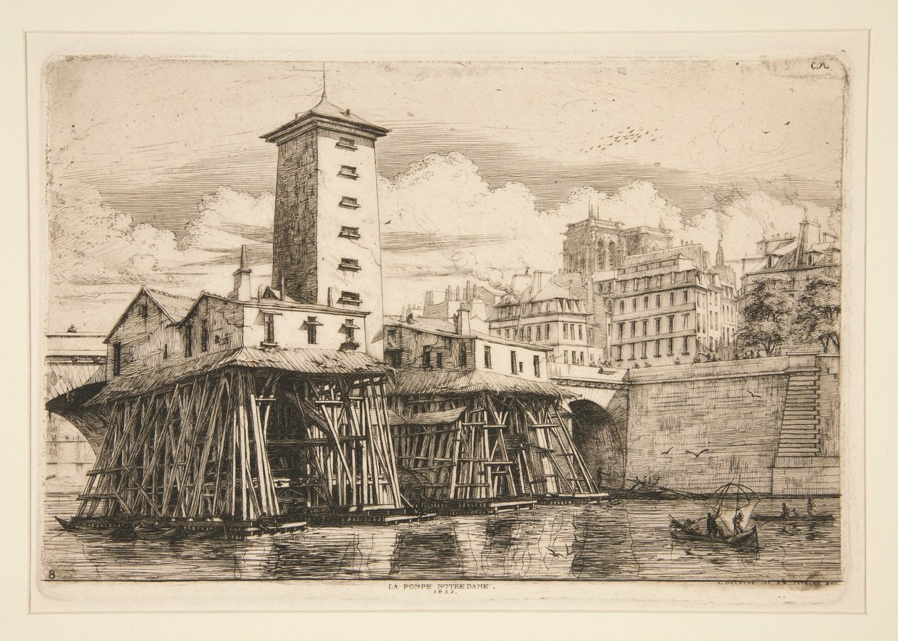 La pompa di Notre-Dame, 1852 da Charles Meryon