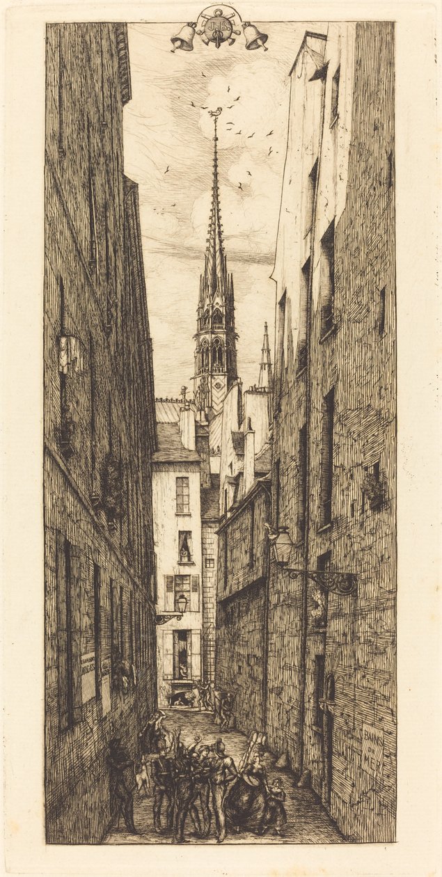La Rue des Chantres, Parigi da Charles Meryon