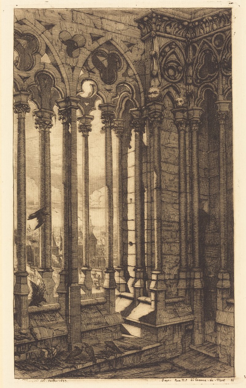 La Galleria di Notre-Dame, Parigi (The Gallery of Notre Dame, Paris) da Charles Meryon