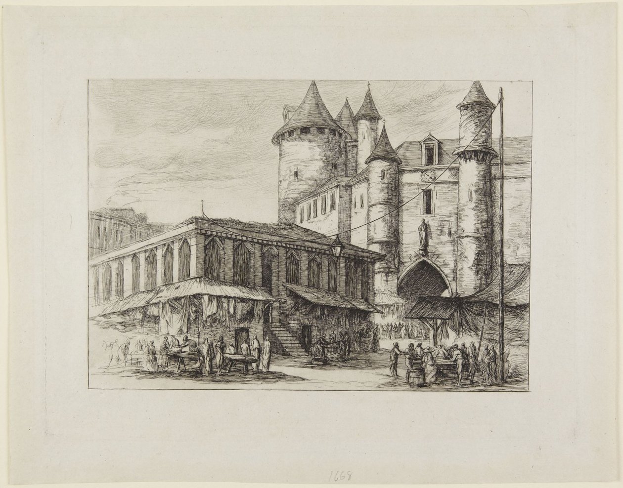 Le Grand Châtelet intorno al 1780 da Charles Meryon