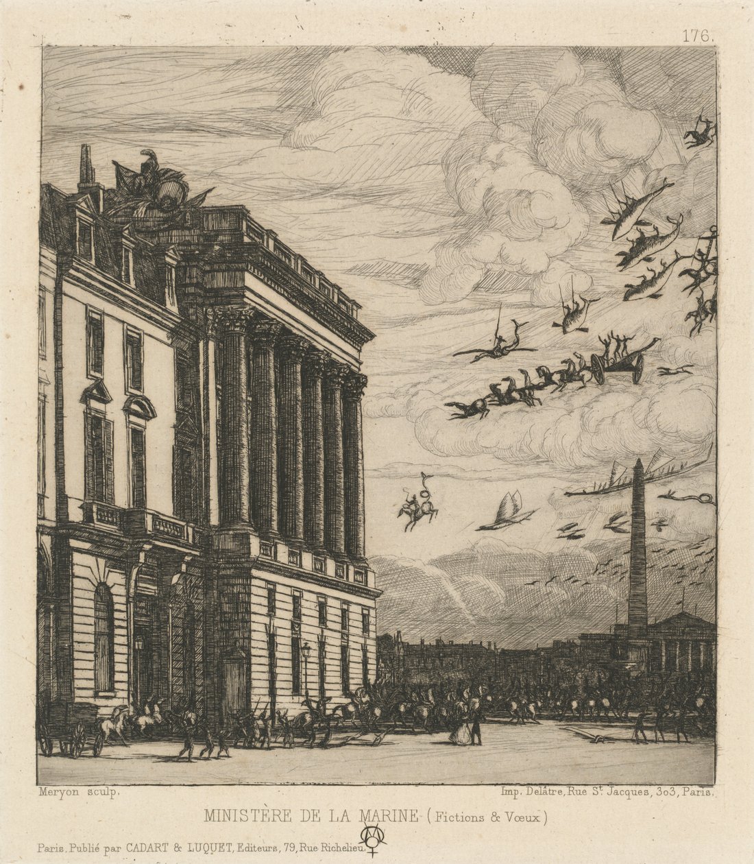 Il Ministero della Marina, Parigi (Le Ministère de la Marine, Paris) da Charles Meryon