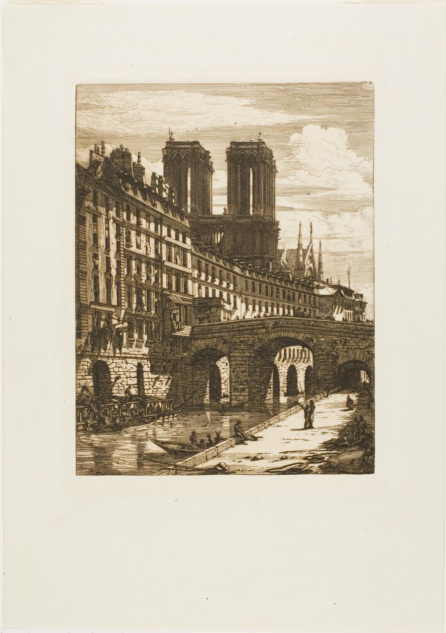 Le Petit Pont, Parigi da Charles Meryon