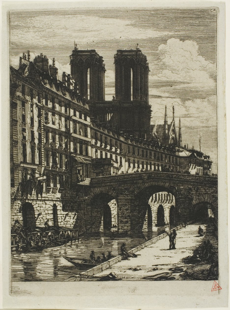 Le Petit Pont, Parigi da Charles Meryon