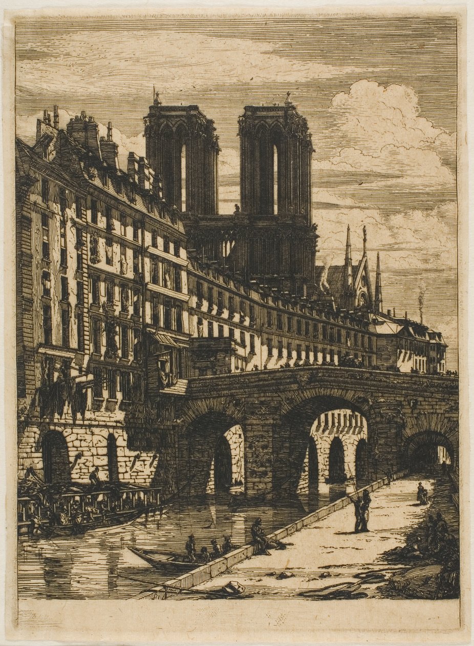 Le Petit Pont, Parigi da Charles Meryon