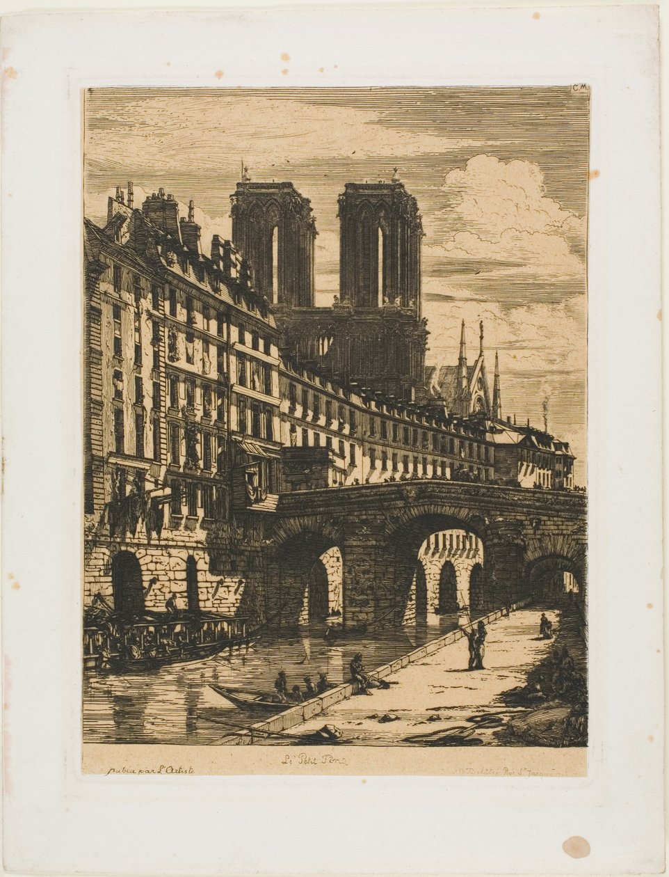 Le Petit Pont, Parigi da Charles Meryon