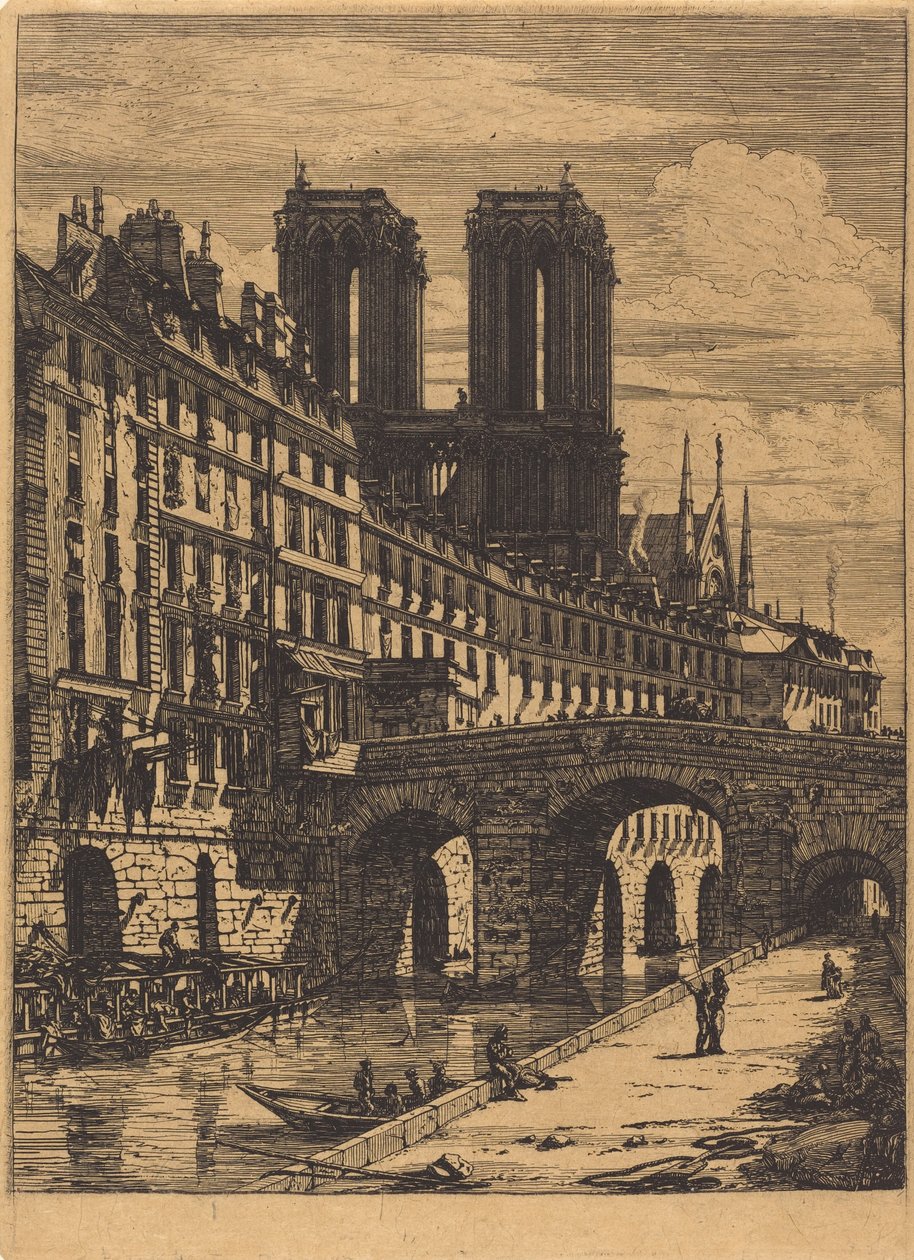 Le Petit Pont, Parigi da Charles Meryon