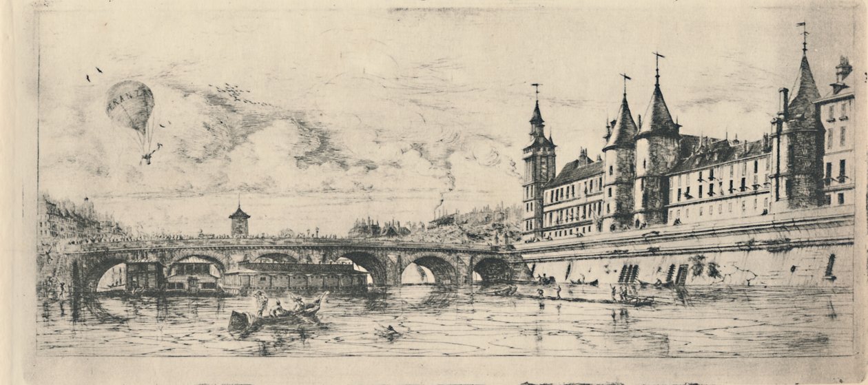 Le Pont-Au-Change 2° stato da Charles Meryon