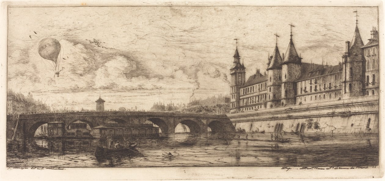 Le Pont-au-Change, Parigi da Charles Meryon