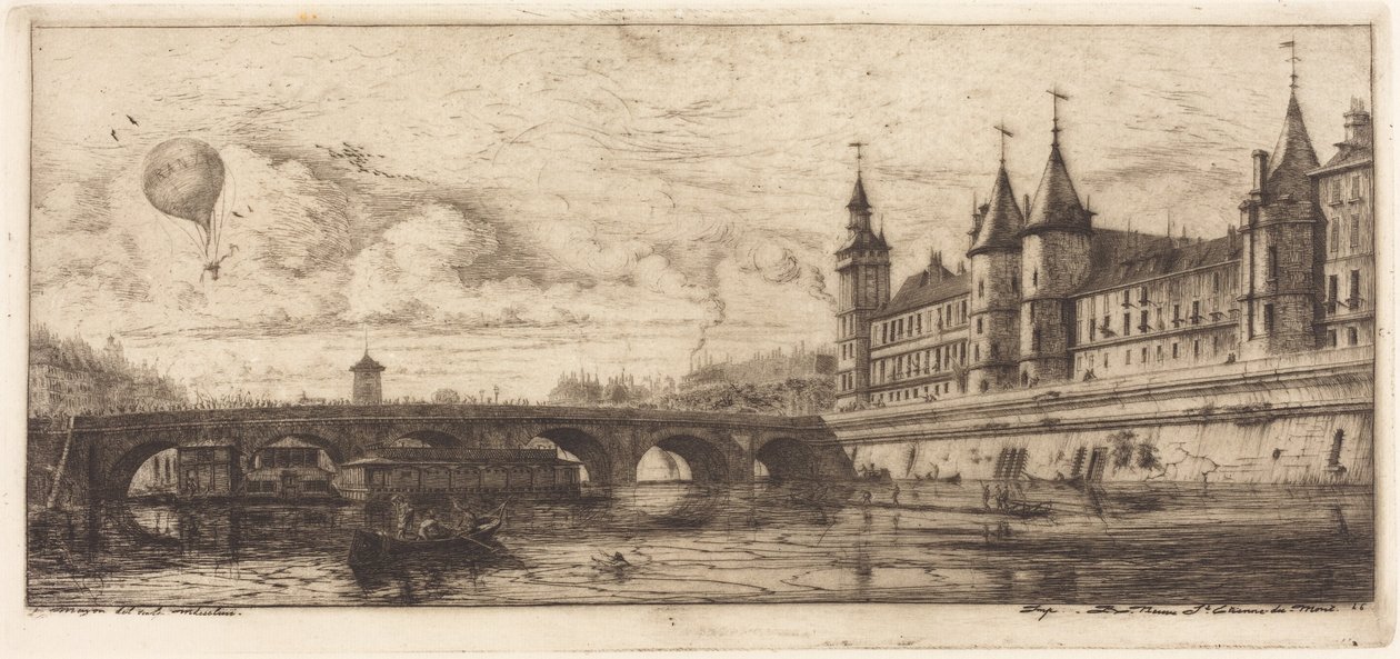 Il Pont-au-Change, Parigi da Charles Meryon