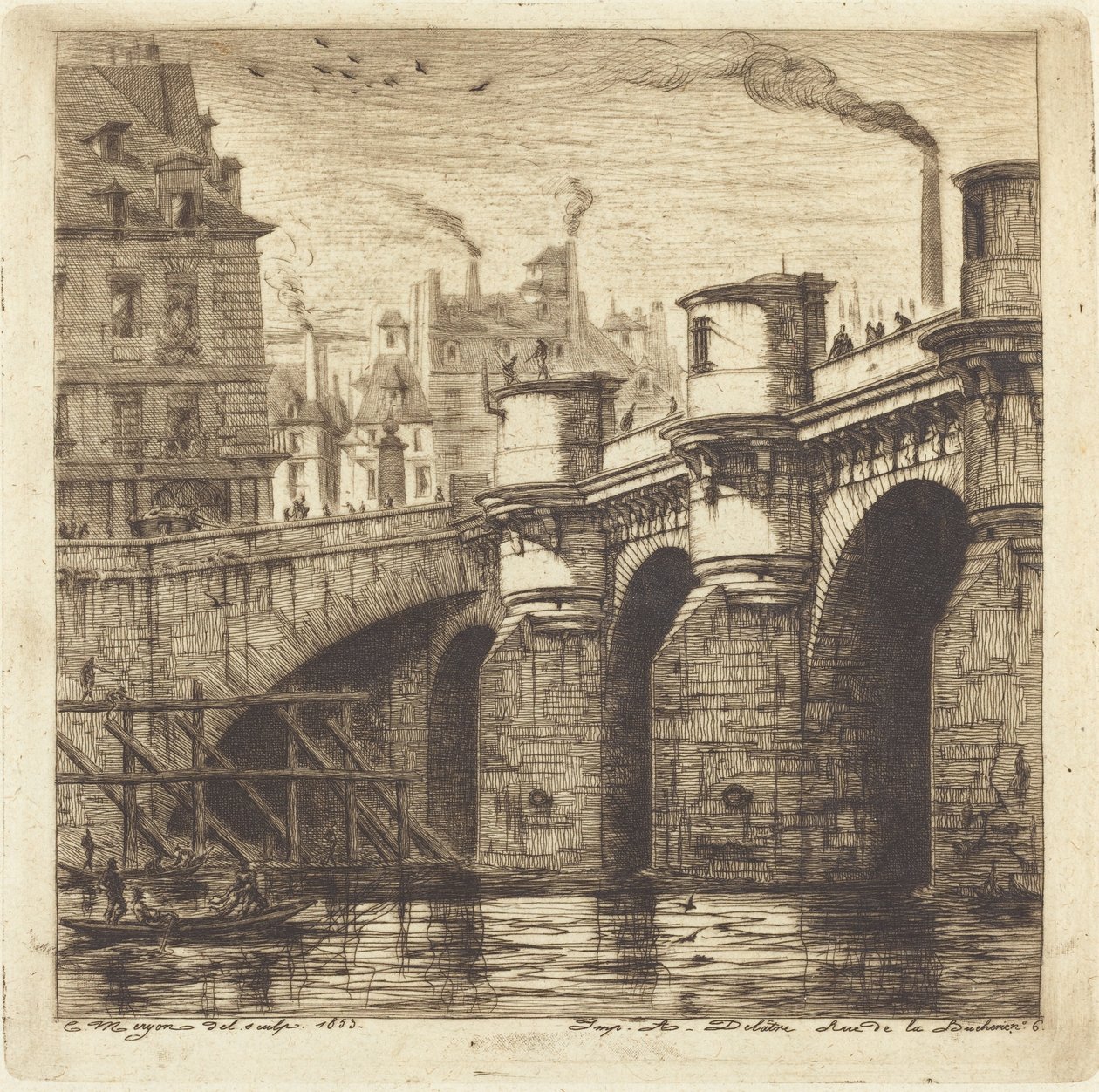 Le Pont Neuf, Parigi da Charles Meryon