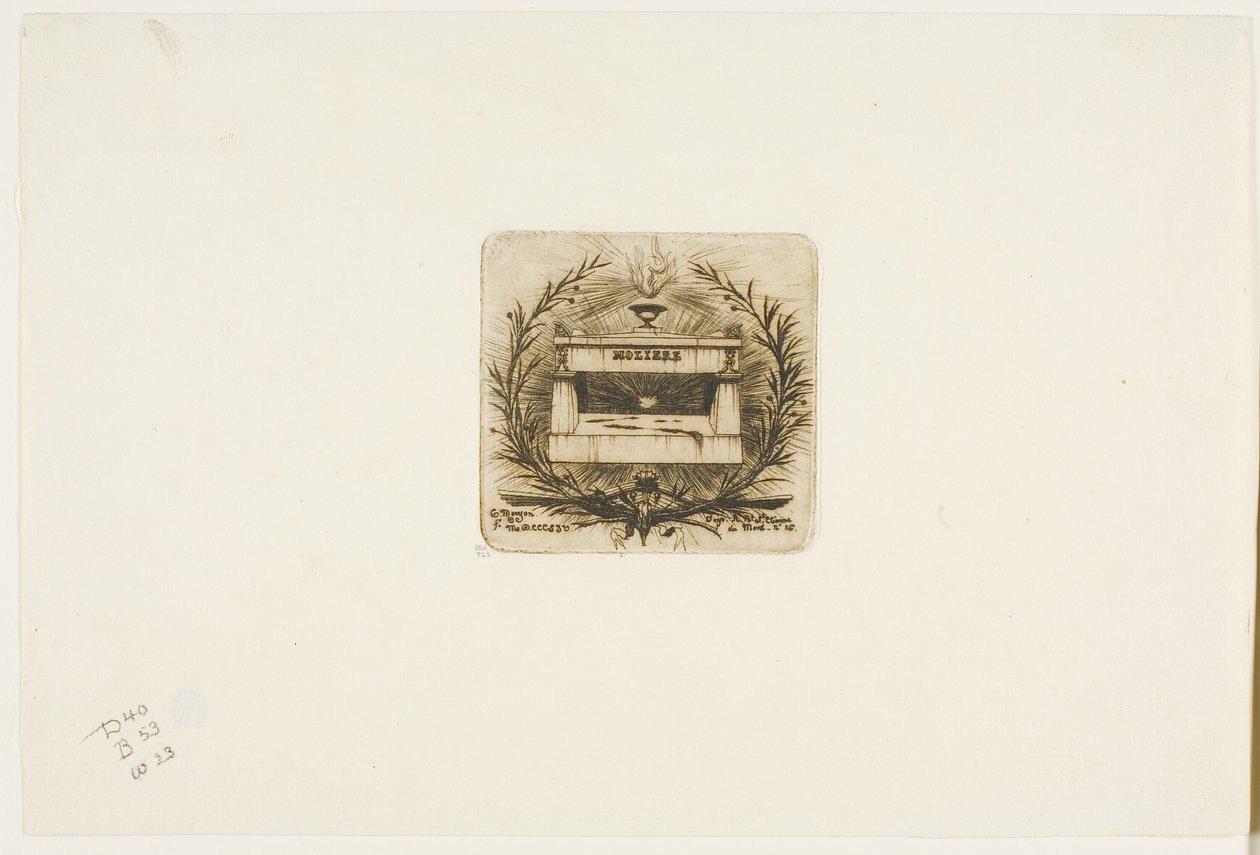 Tomba di Molière, cimitero di Père-Lachaise, Parigi da Charles Meryon