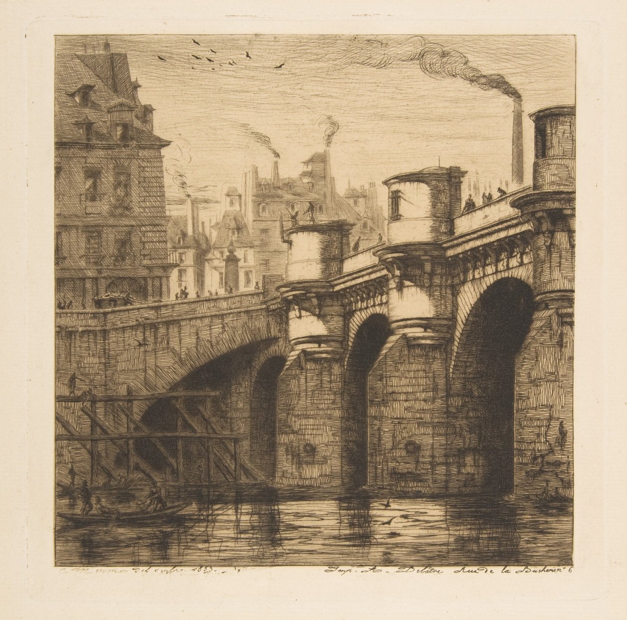 Pont-Neuf, Parigi, da «Acqueforti di Parigi» da Charles Meryon