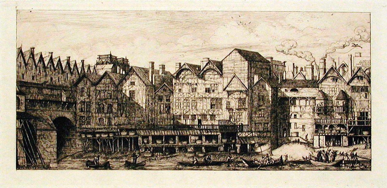 Porta della Cité verso la fine del XVII secolo, Parigi da Charles Meryon