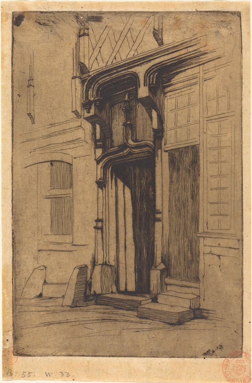 Porta di un antico convento, Rue Mirabeau, Bourges da Charles Meryon