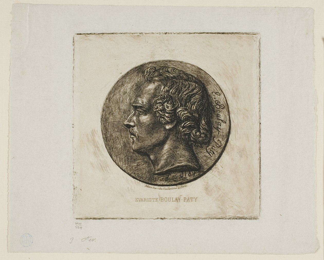 Ritratto del poeta Evariste Boulay-Paty da Charles Meryon