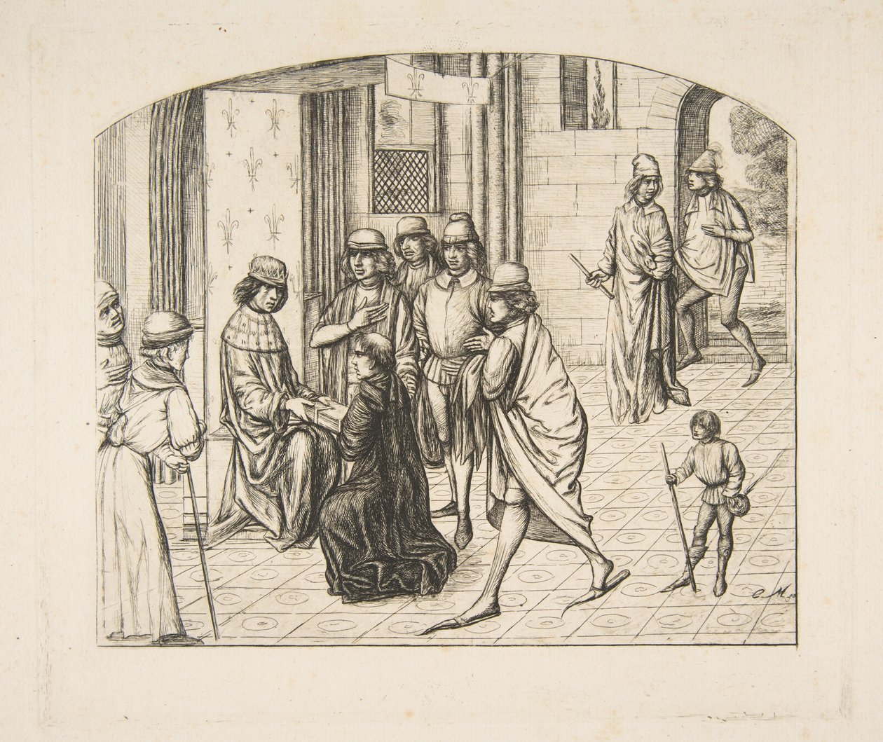 Presentazione di Valerio Massimo al re Luigi XI da Charles Meryon