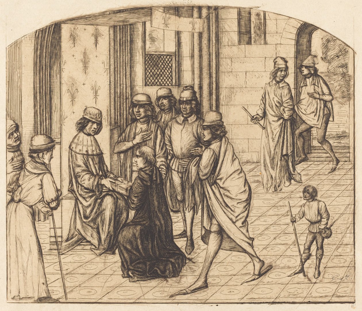 Presentazione del Valerio Massimo al re Luigi XI da Charles Meryon