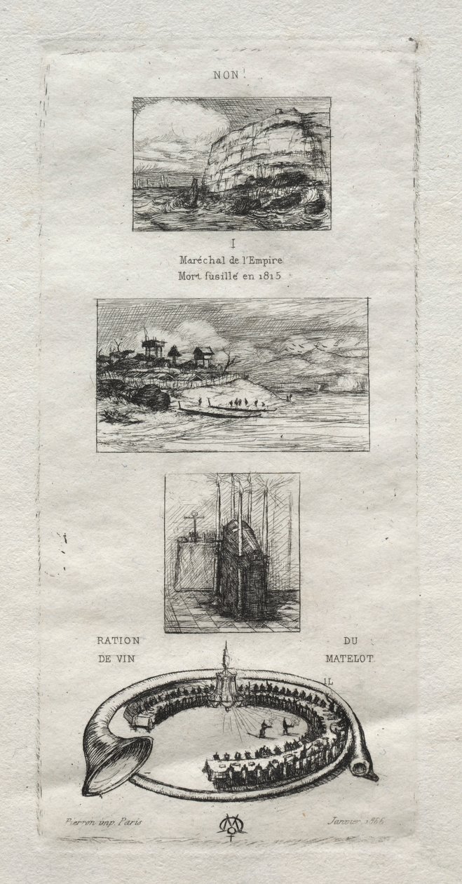 Rebus: No, Morny non è morto perché si sta sposando di nuovo, 1866 da Charles Meryon