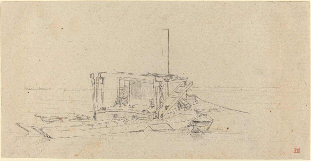 Draghe e Chiatte sul Fiume da Charles Meryon