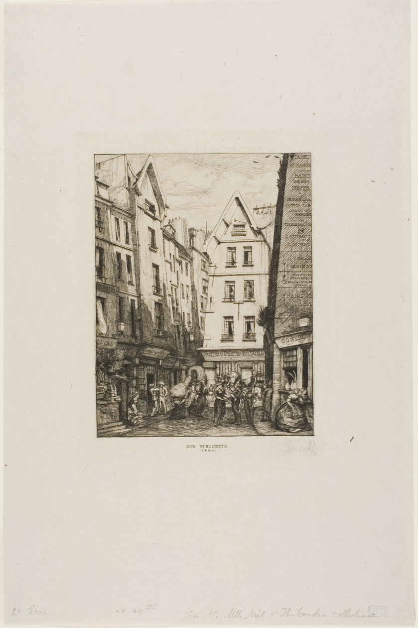 Rue Pirouette aux Halles, Parigi da Charles Meryon