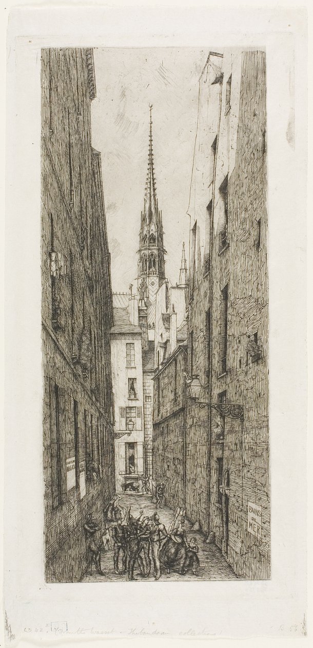 Rue des Chantres, Parigi da Charles Meryon