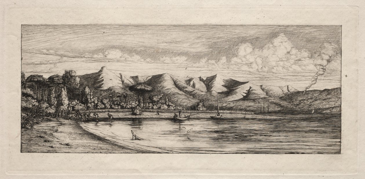 Pesca alla Senna al Punto del Carbonaio, Akaroa da Charles Meryon