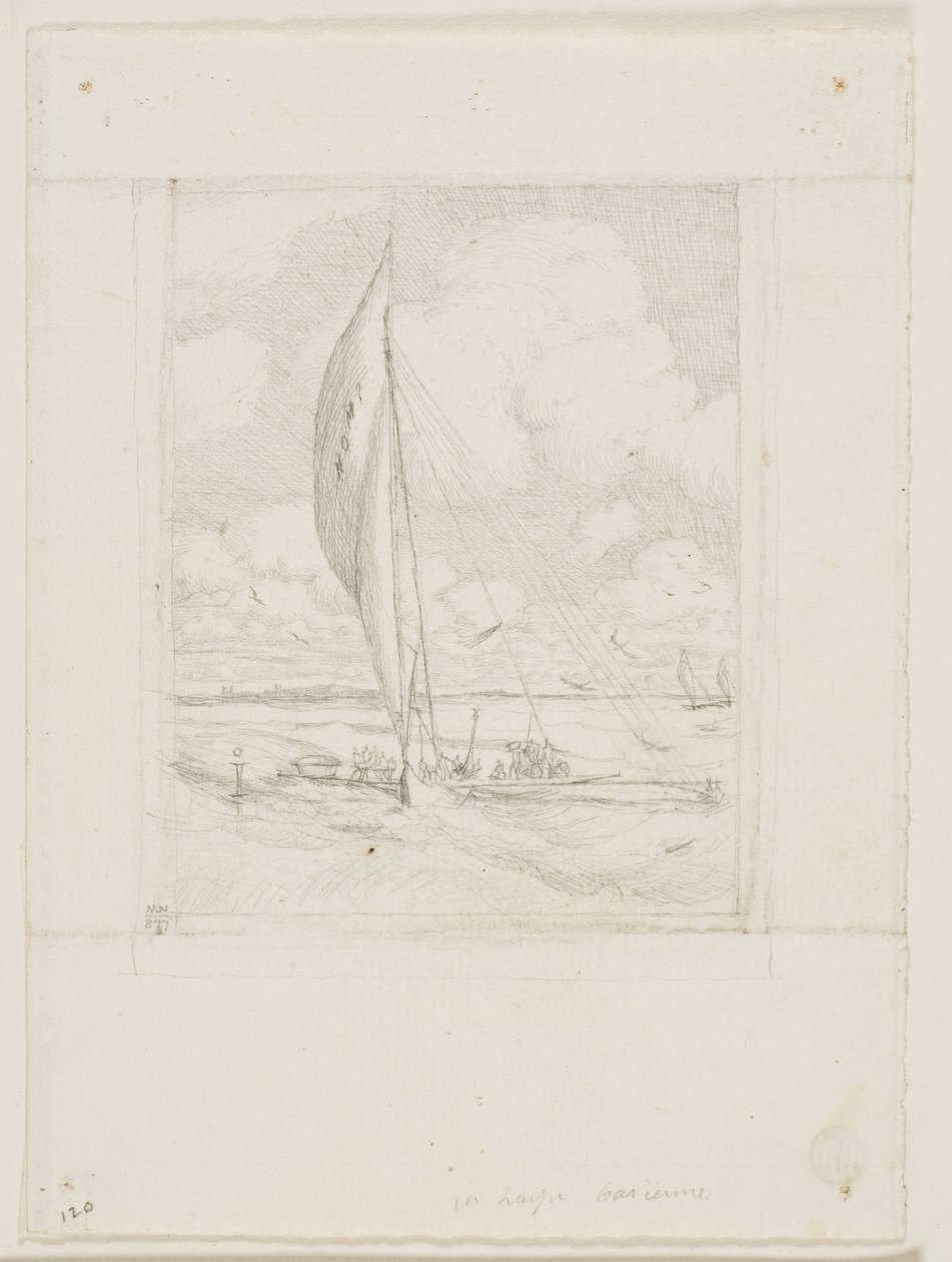 Proa a vela veloce, Arcipelago di Mulgrave, Oceania da Charles Meryon