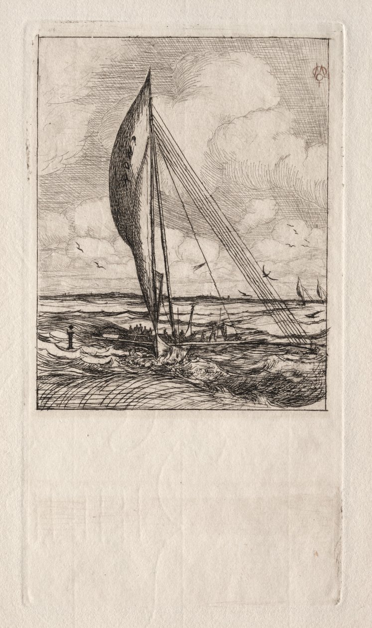 Proa a vela rapida, Arcipelago di Mulgrave, Oceania da Charles Meryon