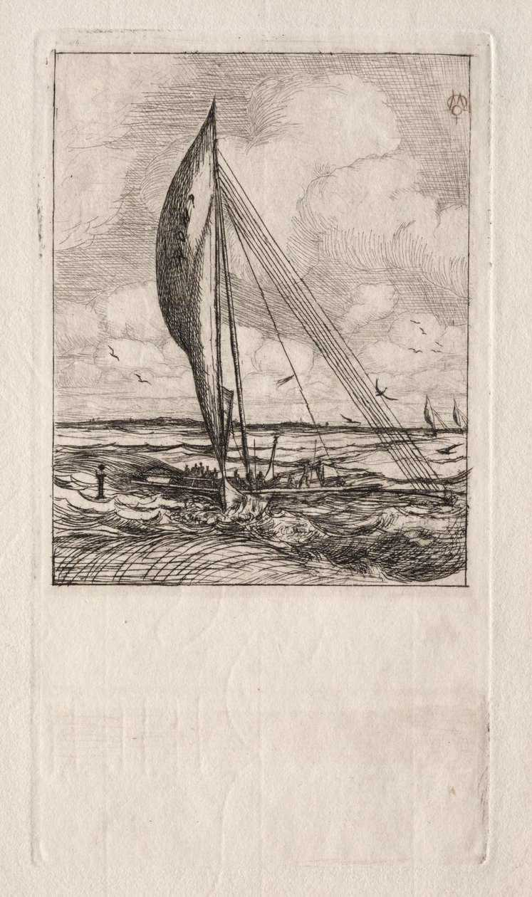 Proa a Vela Veloce, Arcipelago di Mulgrave, Oceania, 1866 da Charles Meryon