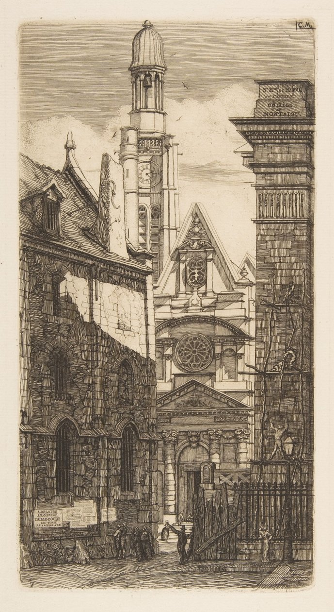 La chiesa di Saint-Étienne-du-Mont, Parigi da Charles Meryon