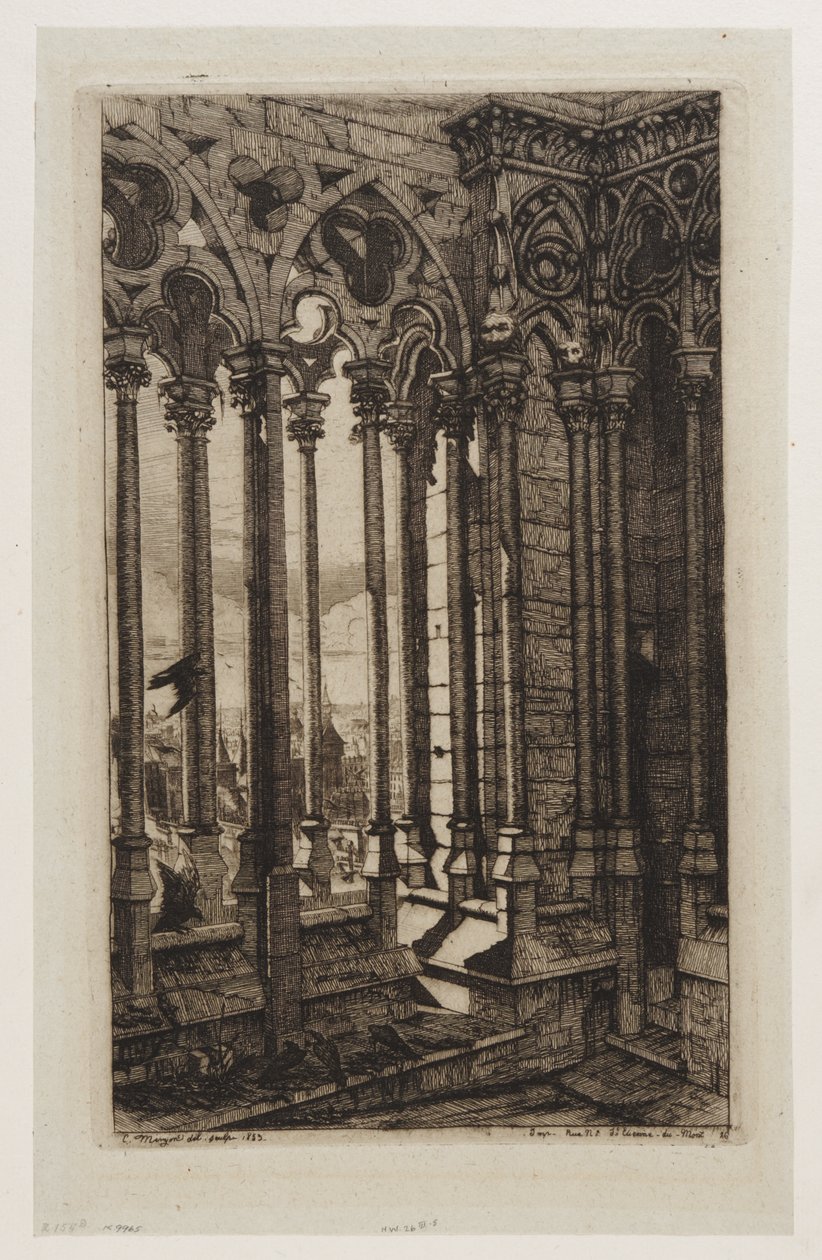 La galleria di Notre-Dame, Parigi da Charles Meryon