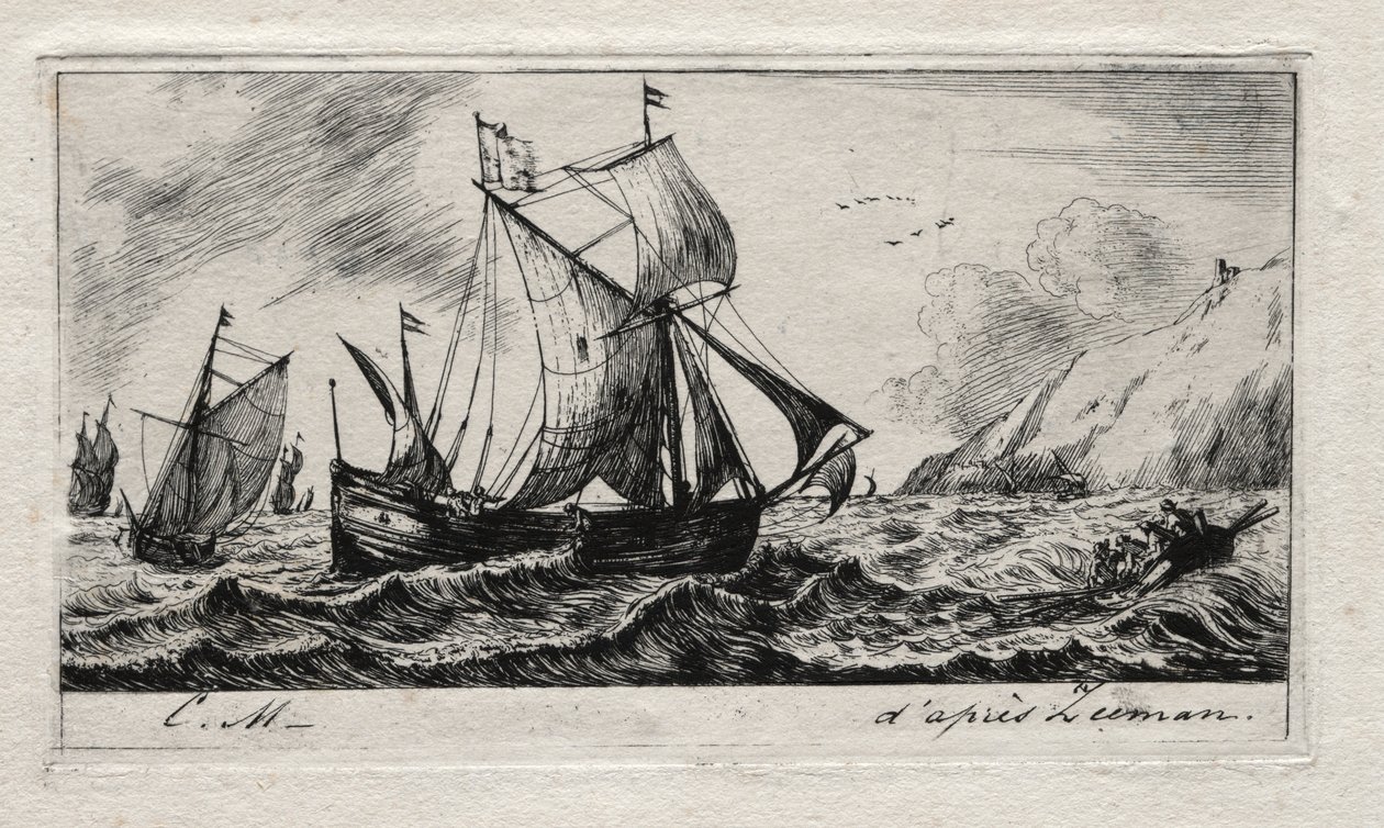 La galea di Jean de Vyl di Rotterdam, 1850 da Charles Meryon