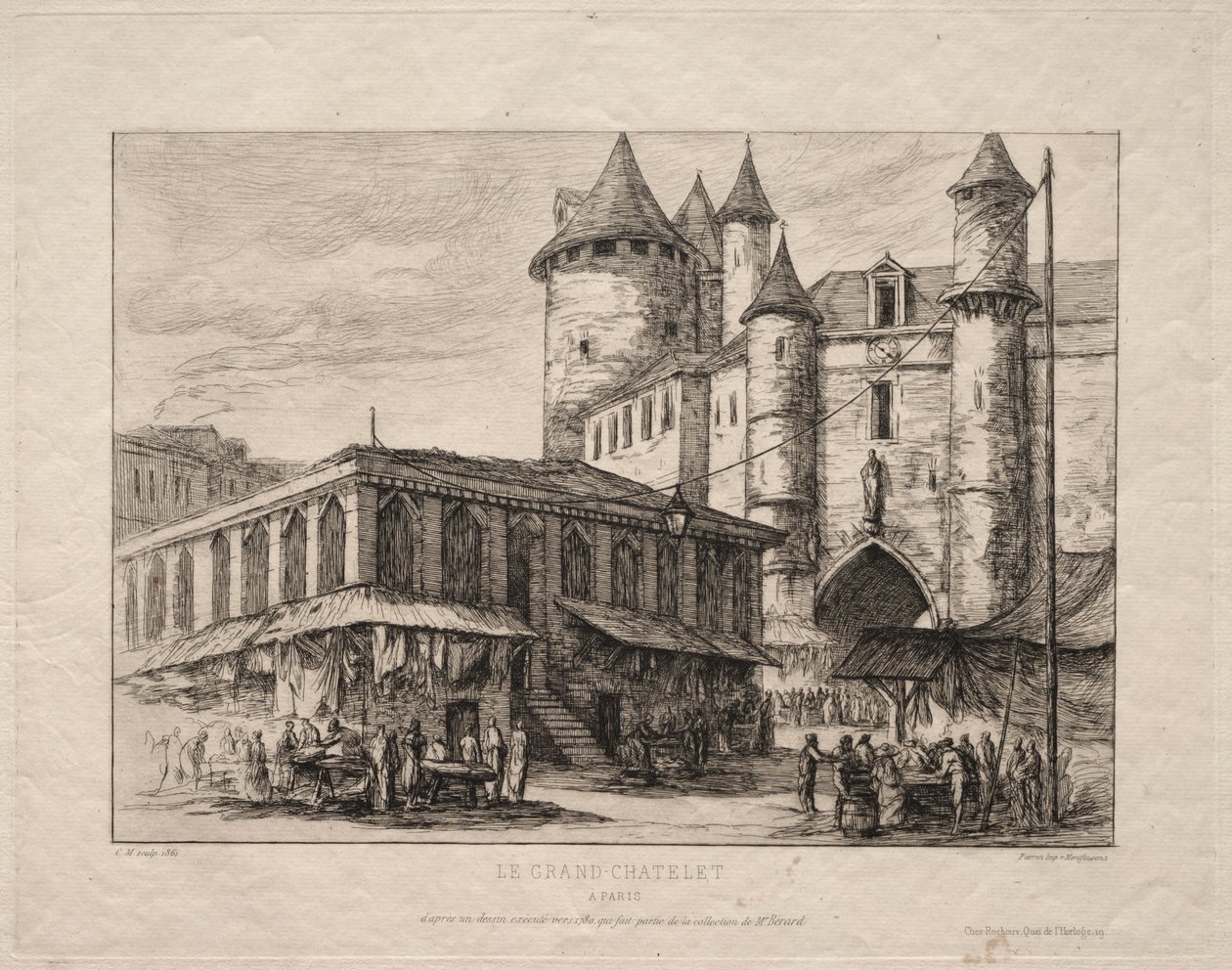 Il Grand Châtelet, Parigi, circa 1780 da Charles Meryon