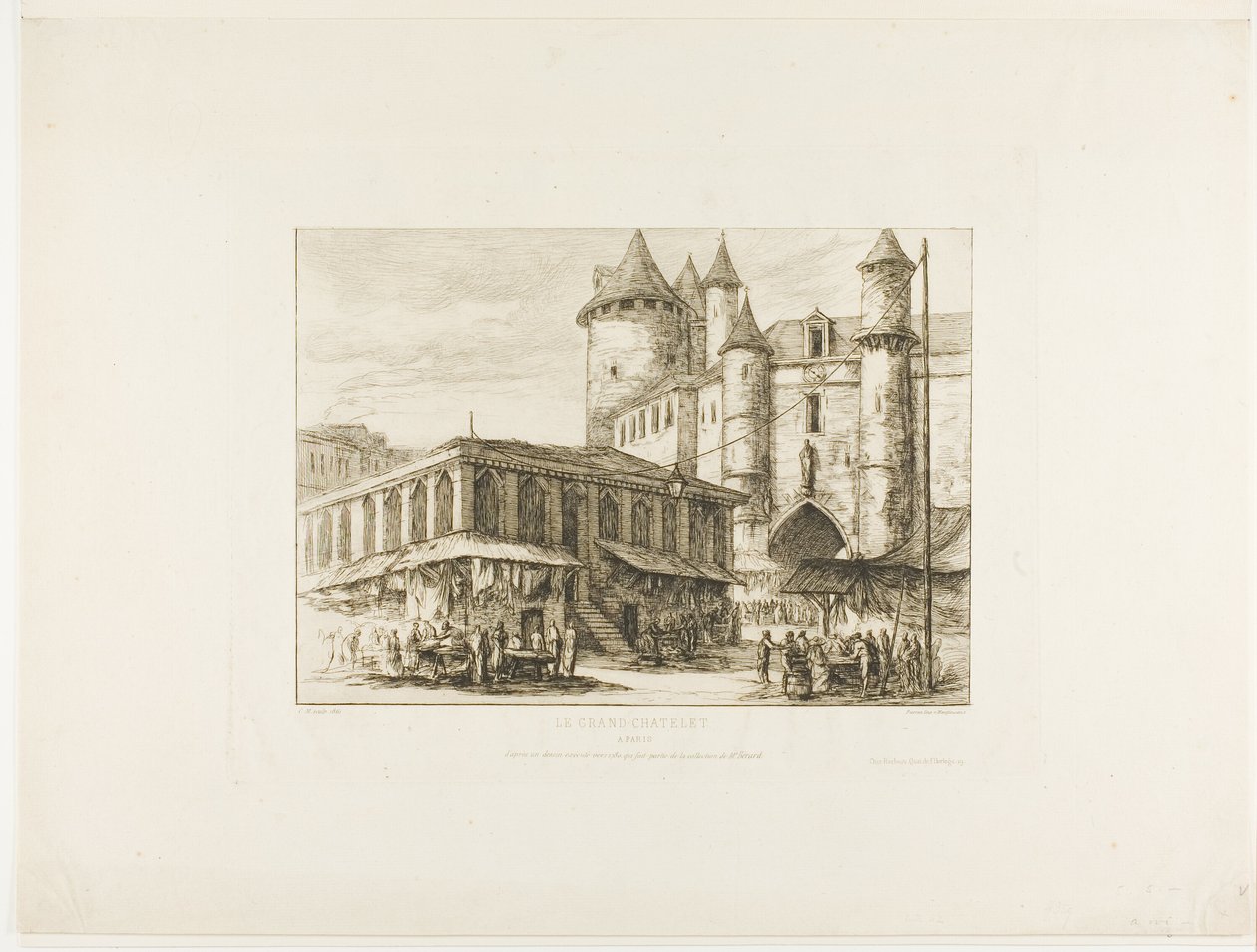Il Grand Châtelet, Parigi, c. 1780, dopo un disegno precedente da Charles Meryon