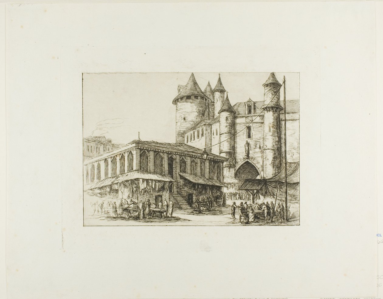 Il Grand Châtelet, Parigi, c. 1780, da un disegno precedente da Charles Meryon