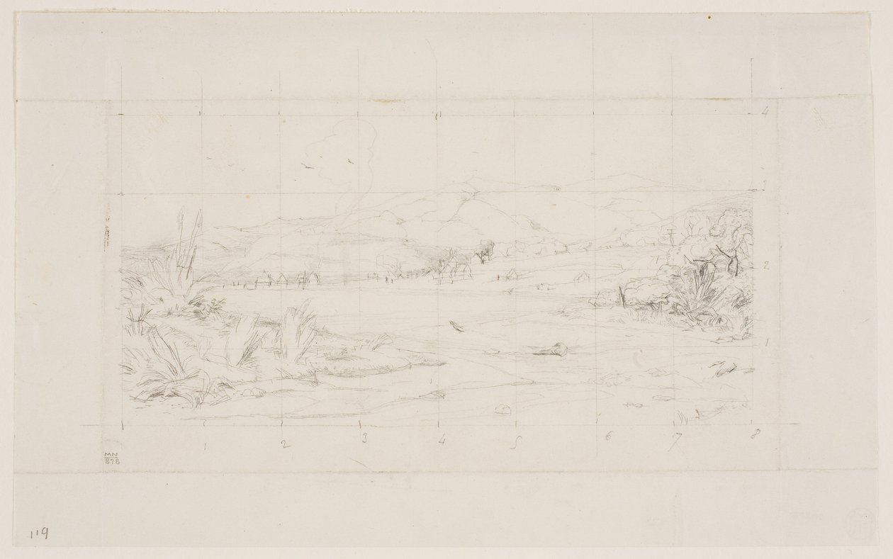 La piccola colonia francese di Akaroa, 1845 da Charles Meryon