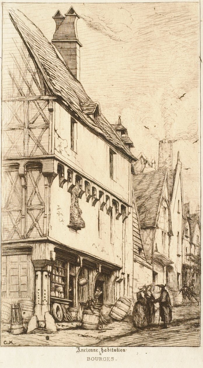 La casa del musicista (antica abitazione a Bourges) da Charles Meryon