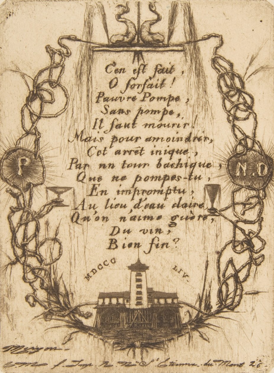 La pompa di Notre-Dame, piccola tavola, 1854 da Charles Meryon