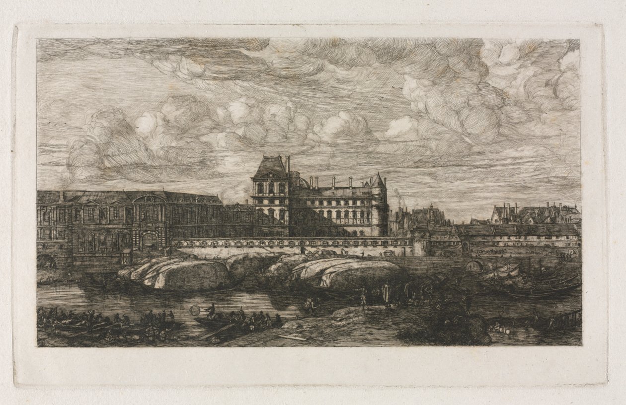 Il vecchio Louvre da un dipinto di Zeeman, 1651, 1866 da Charles Meryon