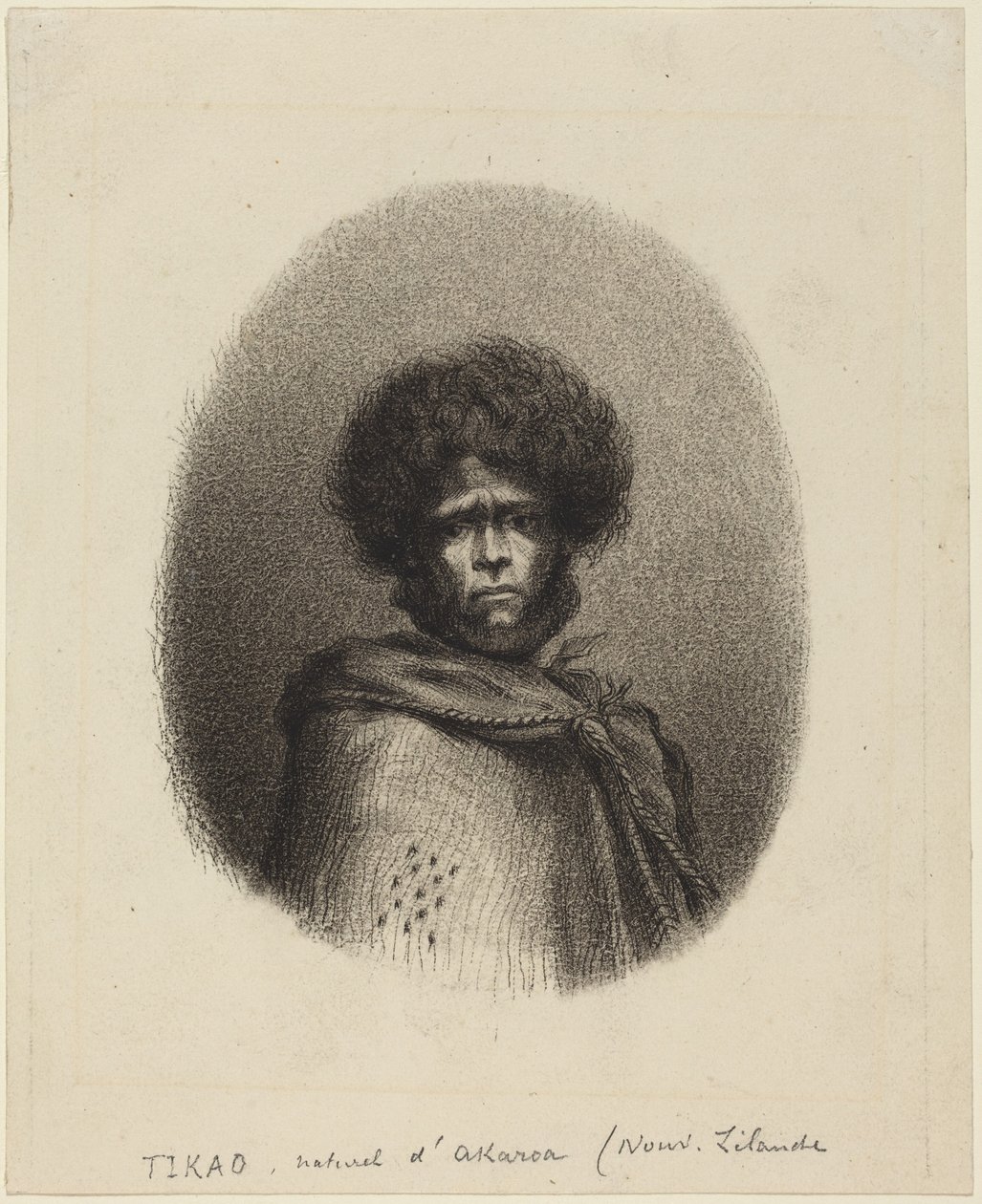 Tikao, originario di Akaroa da Charles Meryon