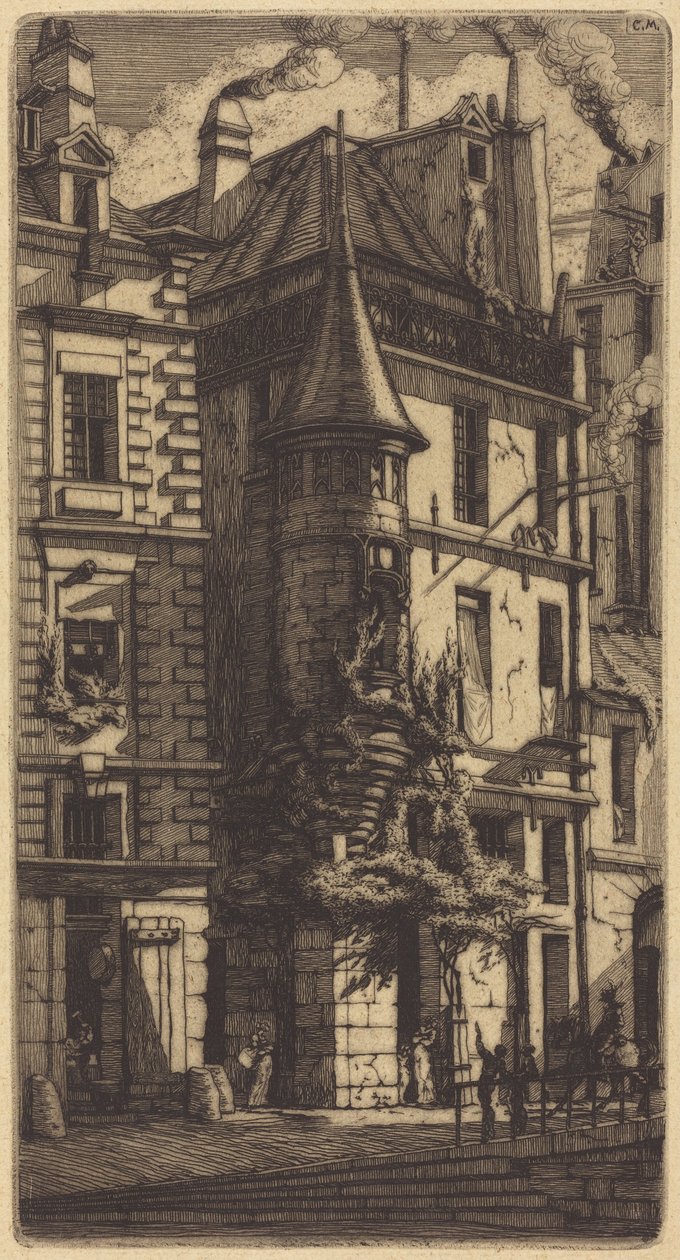 Torretta in Rue de la Tixéranderie, Parigi da Charles Meryon