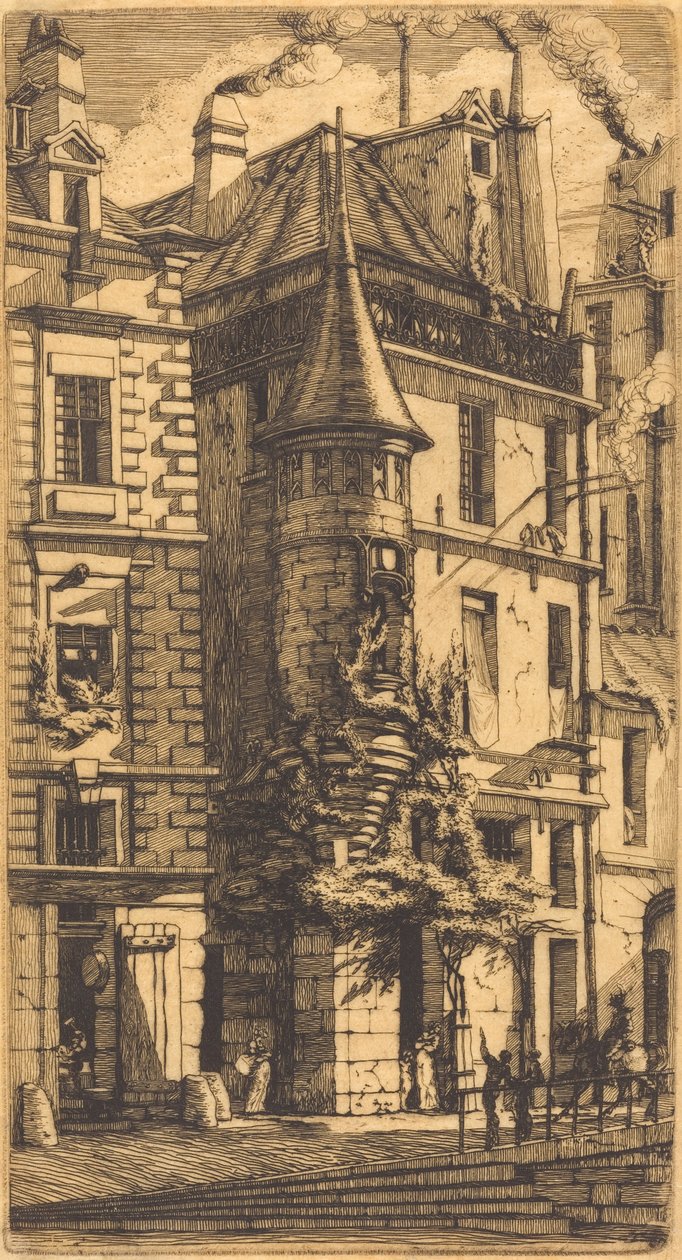 Tourelle de la Rue de la Tixeranderie, Parigi da Charles Meryon