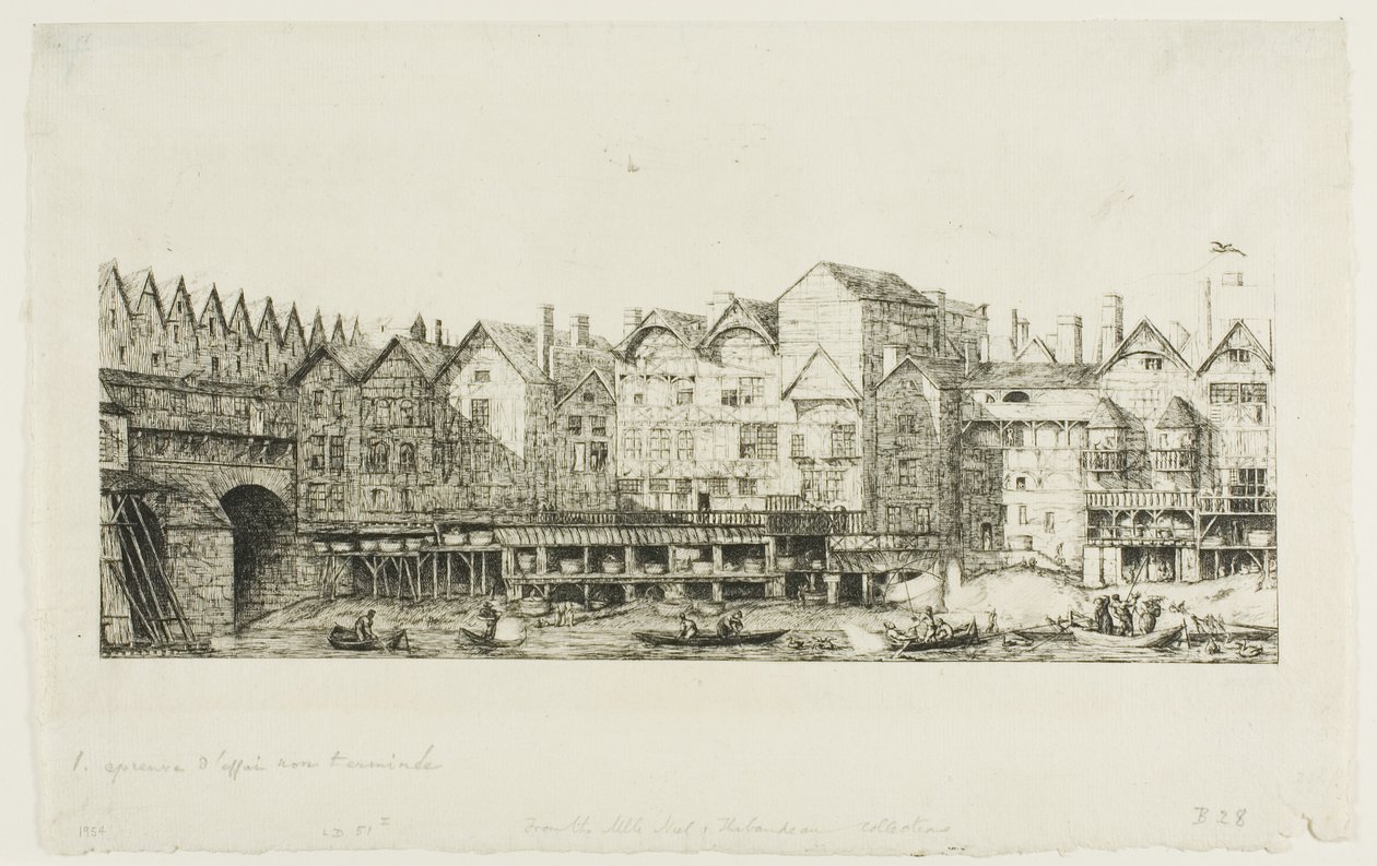 Vista di una parte della città di Parigi verso la fine del XVII secolo da Charles Meryon