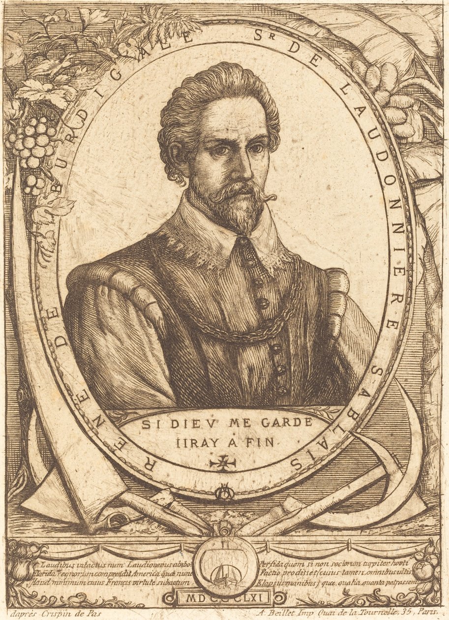René Laudonnière Sablais (De Burdigale) da Charles Meryon after Crispijn de Passe I