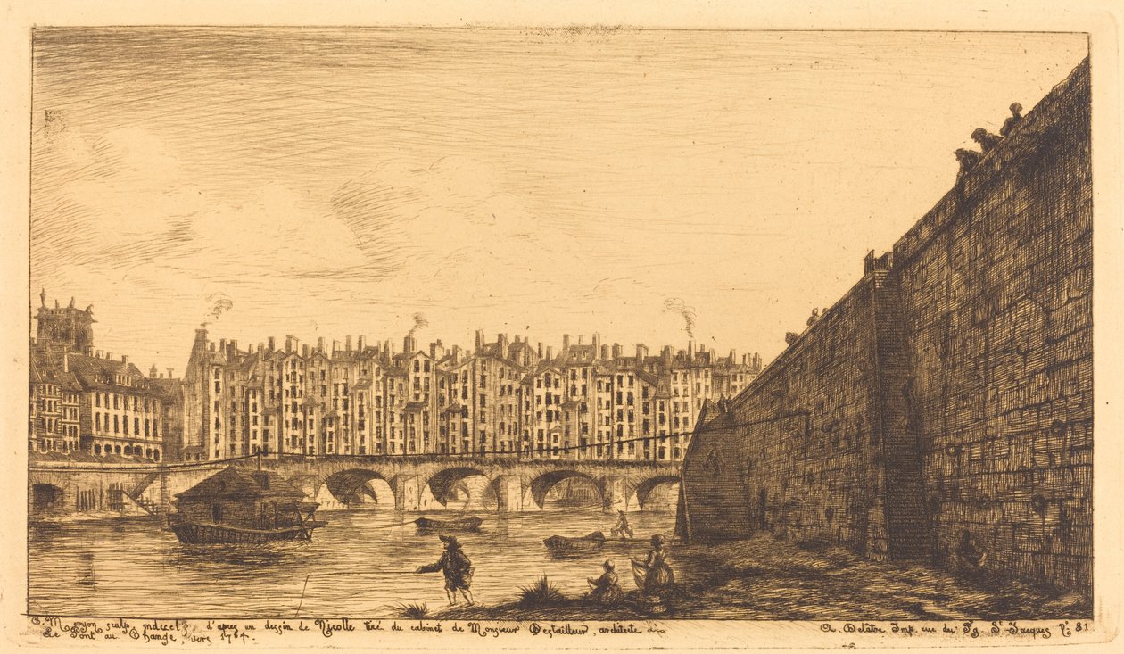 Le Pont-au-Change, Parigi, verso il 1784 da Charles Meryon after Victor Jean Nicolle