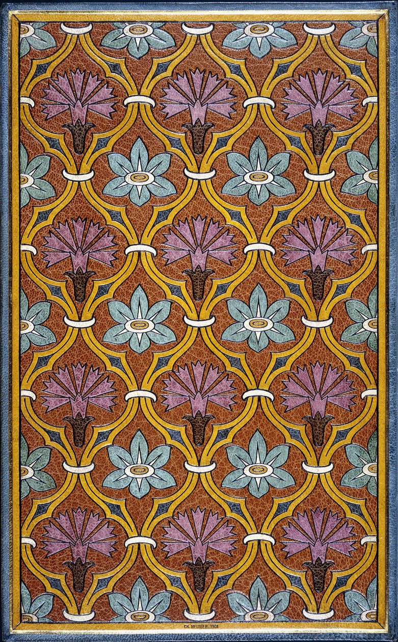 Copertina interna con disegno floreale da Charles Meunier