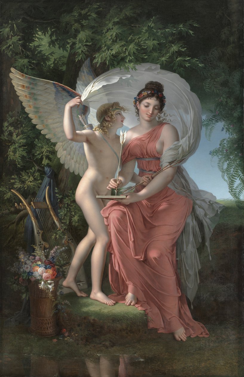 Erato, musa della poesia lirica da Charles Meynier